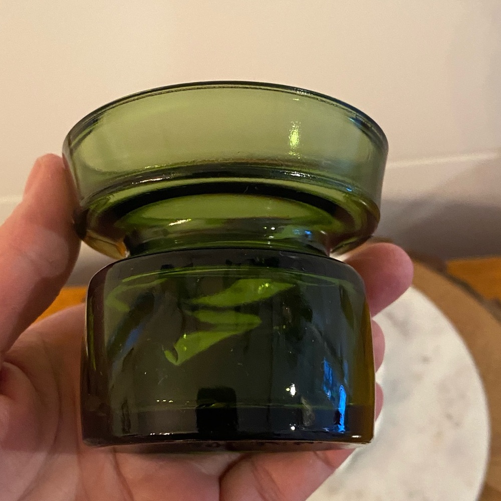 Vintage Jens Quistgaard Dansk Designs Green Glass Votive Tea light Candle Holder - Picture 8 of 12